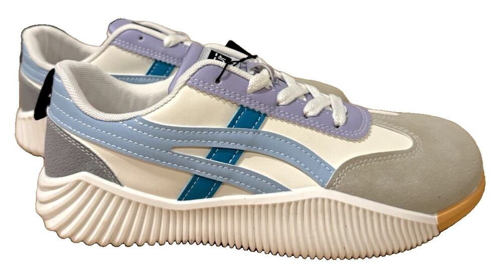 De Florance Women’s 7.5 Sneakers Blue Lavender Gray Retro Shoes New No Box